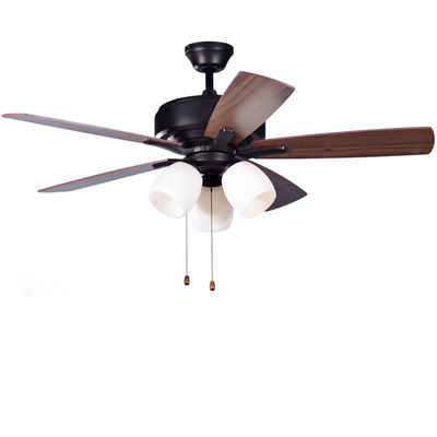 Ventilateur de plafond classique en laiton antique avec moteur à chaîne de traction légère