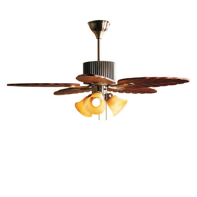 Ventilateur de plafond en bois massif avec des lames en vrai