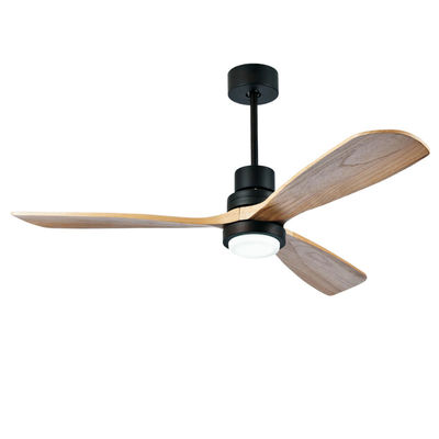 Ventilateur de plafond en bois massif de chambre avec ventilateur de plafond en bois moderne de 52 pouces