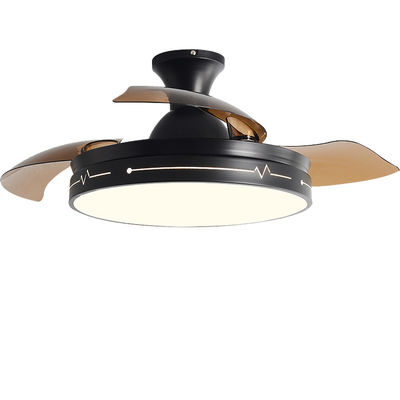 Ventilateur de plafond pliant décoratif avec télécommande légère Noir brun