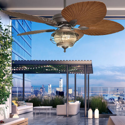 Ventilateur de plafond imperméable à l'eau de 52 pouces avec lumière 5 lames ABS