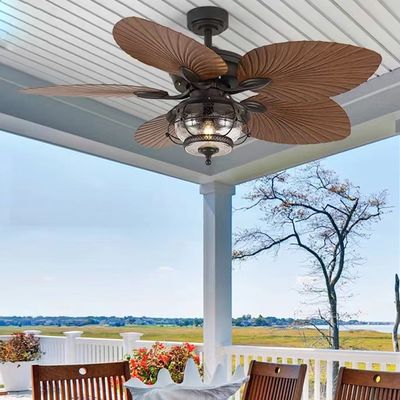 Ventilateur de plafond imperméable à l'eau de 52 pouces avec lumière 5 lames ABS
