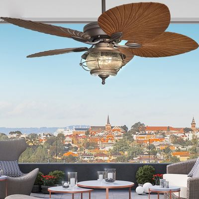 Ventilateur de plafond imperméable à l'eau de 52 pouces avec lumière 5 lames ABS
