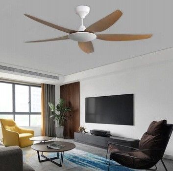 Des lames de fer, un ventilateur de plafond à LED moderne, 55 pouces, avec lumière.
