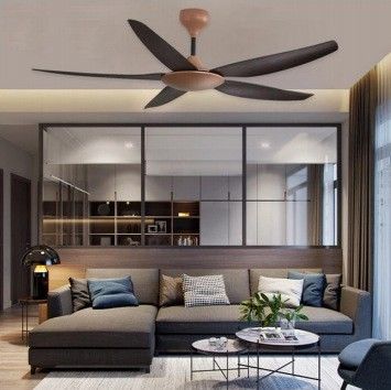 Des lames de fer, un ventilateur de plafond à LED moderne, 55 pouces, avec lumière.