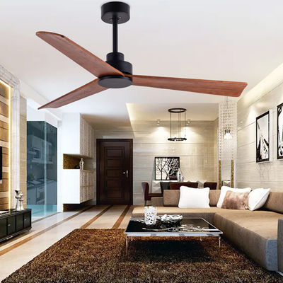 3 lames de bois 52 pouces ventilateur brun Ventilateur de plafond en bois Pas de lumière