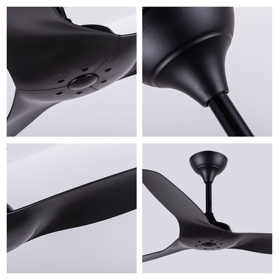 ABS Blade Ventilateurs de plafond américains Salon Noir Ventilateur de plafond 52 pouces