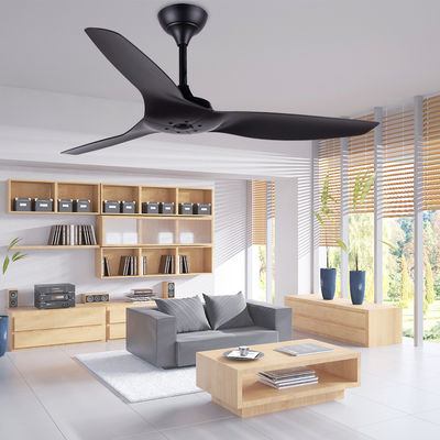 ABS Blade Ventilateurs de plafond américains Salon Noir Ventilateur de plafond 52 pouces