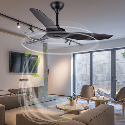 ABS Blade Ventilateurs de plafond américains Salon Noir Ventilateur de plafond 52 pouces
