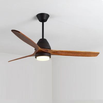 Ventilateur de plafond en bois massif LED 20W Ventilateur de plafond à hélice en bois