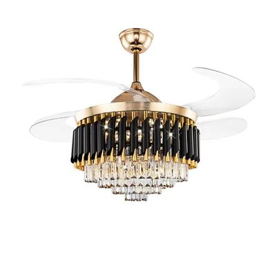 Ventilateur de plafond à moteur à courant continu rétractable moderne de 52 pouces LED 20W avec lumière