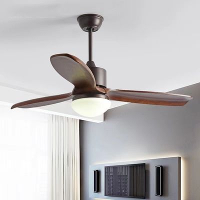 Ventilateur de plafond en bois à 3 lames LED de 52 pouces