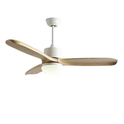 Ventilateur de plafond en bois à 3 lames LED de 52 pouces