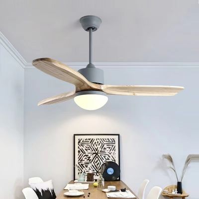 Ventilateur de plafond en bois à 3 lames LED de 52 pouces