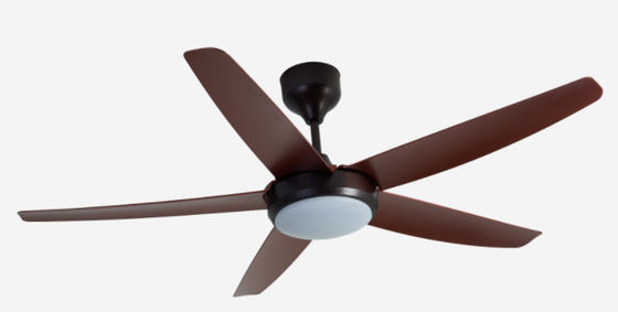 Ventilateur de plafond à moteur à courant continu moderne de 56 pouces en or avec lumière pour bureau