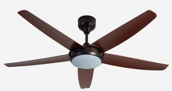 Ventilateur de plafond à moteur à courant continu moderne de 56 pouces en or avec lumière pour bureau