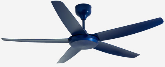 Ventilateur de plafond à moteur à courant continu bleu moderne de 56 pouces