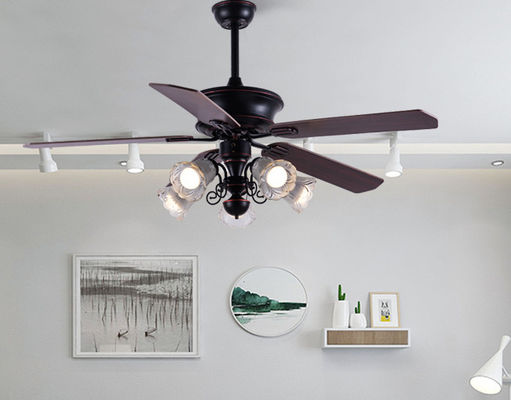 Classique 52En American Plafond Fan Lamelles en contreplaqué avec télécommande