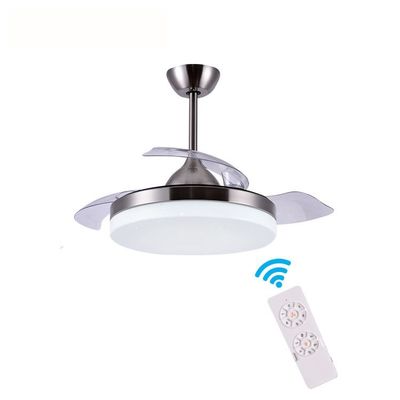 Ventilateur de plafond de chandelier réglable en 3 couleurs, lampe à commande à distance de 36 pouces, ventilateur de plafond invisible avec lumière