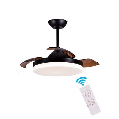 Ventilateur de plafond de chandelier réglable en 3 couleurs, lampe à commande à distance de 36 pouces, ventilateur de plafond invisible avec lumière