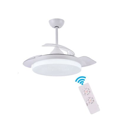 Ventilateur de plafond de chandelier réglable en 3 couleurs, lampe à commande à distance de 36 pouces, ventilateur de plafond invisible avec lumière