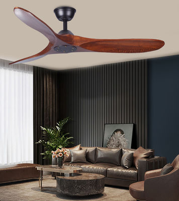 Ventilateur de plafond en bois massif ECO brun 52in 3 Blade Ventilateur de bois