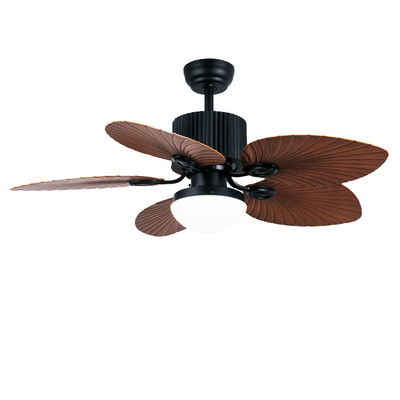 Les lames ABS sont des ventilateurs de plafond modernes avec une lumière de 52 pouces noir et brun.