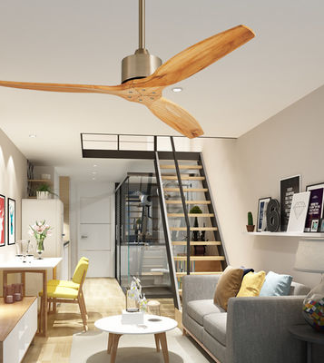 Ventilateur de plafond en bois réel avec bois léger / télécommande