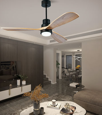 Ventilateur de plafond en bois massif de chambre avec ventilateur de plafond en bois moderne de 52 pouces