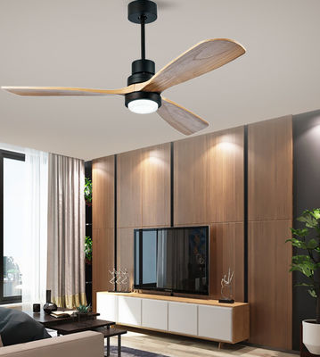 Ventilateur de plafond en bois massif de chambre avec ventilateur de plafond en bois moderne de 52 pouces