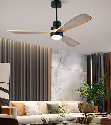 Ventilateur de plafond en bois massif de chambre avec ventilateur de plafond en bois moderne de 52 pouces