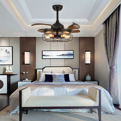 Dortoir confortable E27 52 pouces haute qualité ventilateur de plafond intelligent moteur à courant continu avec lumière