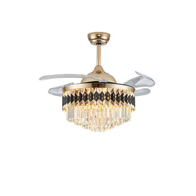 52 Ventilateur de plafond pliant à courant continu avec lustre lumineux avec ventilateur caché