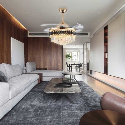 52 Ventilateur de plafond pliant à courant continu avec lustre lumineux avec ventilateur caché