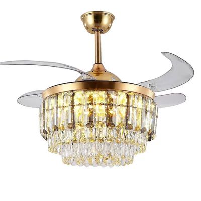 Ventilateur de plafond pliable à l'or clair