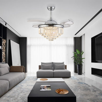 Ventilateur de plafond pliant intérieur argenté avec lumière pour chambre