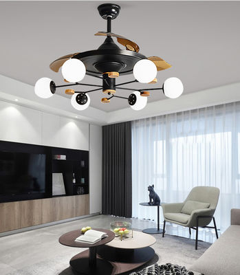 6 ampoules Ventilateurs de plafond de cuisine avec lumière Ventilateur de plafond de 52 pouces avec lumière incandescente
