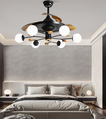 6 ampoules Ventilateurs de plafond de cuisine avec lumière Ventilateur de plafond de 52 pouces avec lumière incandescente