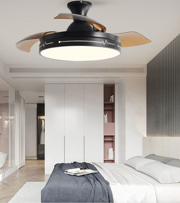 Ventilateur de plafond pliant décoratif avec télécommande légère Noir brun