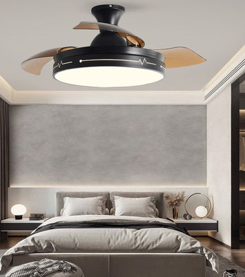 Ventilateur de plafond pliant décoratif avec télécommande légère Noir brun