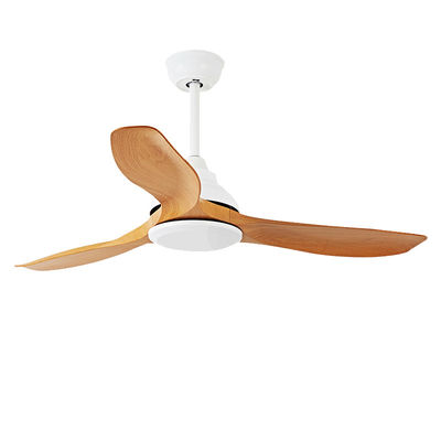 Ventilateurs de salon de 52 pouces Ventilateur de plafond LED moderne ABS lames marron