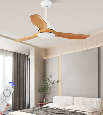 Ventilateurs de salon de 52 pouces Ventilateur de plafond LED moderne ABS lames marron