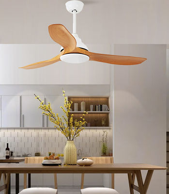 Ventilateurs de salon de 52 pouces Ventilateur de plafond LED moderne ABS lames marron