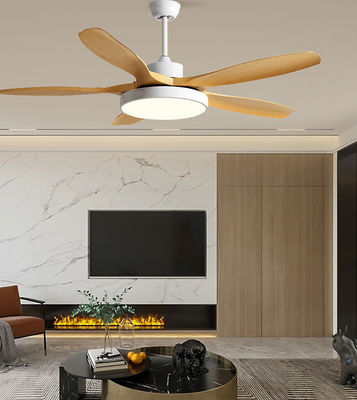 Ventilateur de plafond brun 5 lames ABS DC Ventilateur de plafond moderne avec lumières et télécommande