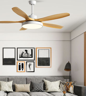 Ventilateur de plafond brun 5 lames ABS DC Ventilateur de plafond moderne avec lumières et télécommande