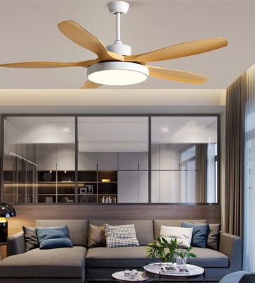 Ventilateur de plafond brun 5 lames ABS DC Ventilateur de plafond moderne avec lumières et télécommande
