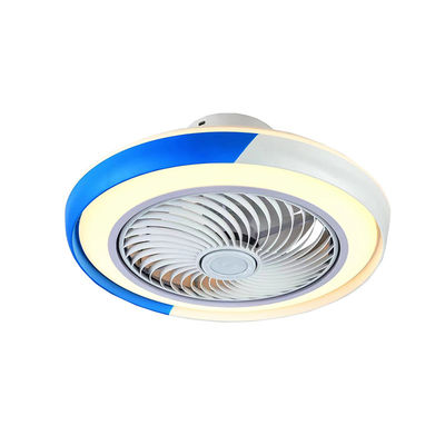 Ventilateur de plafond en bleu et blanc Ventilateur de lustre avec lumières