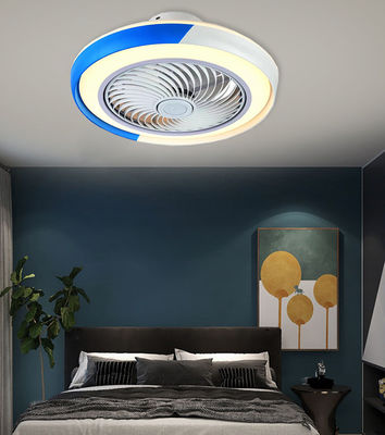 Ventilateur de plafond en bleu et blanc Ventilateur de lustre avec lumières