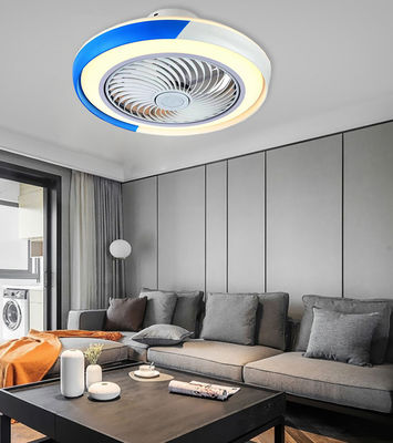 Ventilateur de plafond en bleu et blanc Ventilateur de lustre avec lumières