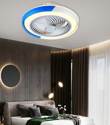 Ventilateur de plafond en bleu et blanc Ventilateur de lustre avec lumières